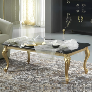 Sofia Italian Coffee Table Black and Gold Ben Company