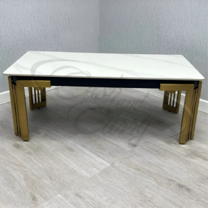 Sorrento Rectangle Ceramic Cream Gold Coffee Table