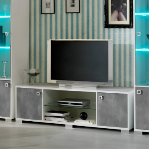 Stella White and Grey Finish Italian Plasma TV Cabinet
