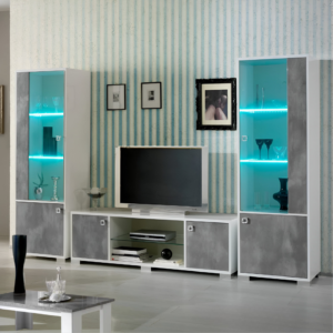 Stella White and Grey Finish Italian Plasma TV Unit Set