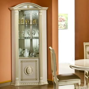 The Versace Design Luxury Italian Rossella Beige/Gold Sinlge Door Corner Unit (H2O Design)