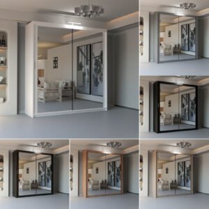 New York 2 Door 120cm Mirrored Sliding Wardrobe