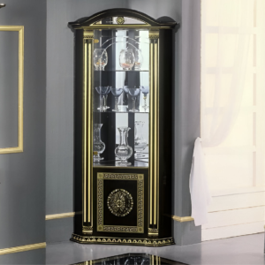 Versace Rosella Style Italian Black Gold Corner Unit H2O Design