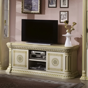 Versace Rosella Versace Style Italian High Gloss Beige-Gold Large TV Unit by H2O Design