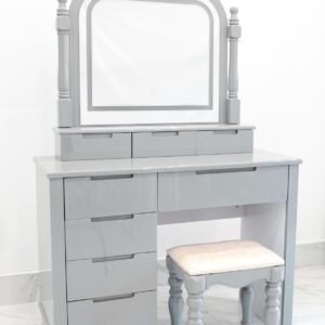 Compact High Gloss LED Dressing Table Set