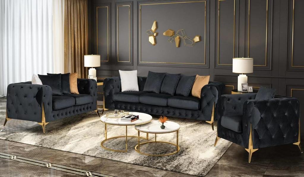 New Luxury Chesterfield Sofa in Plush Velvet Made in UK - Image 3