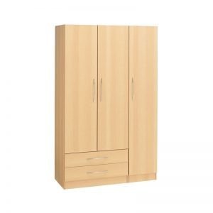 Budget 3 Door Wardrobe 2 Drawers Set