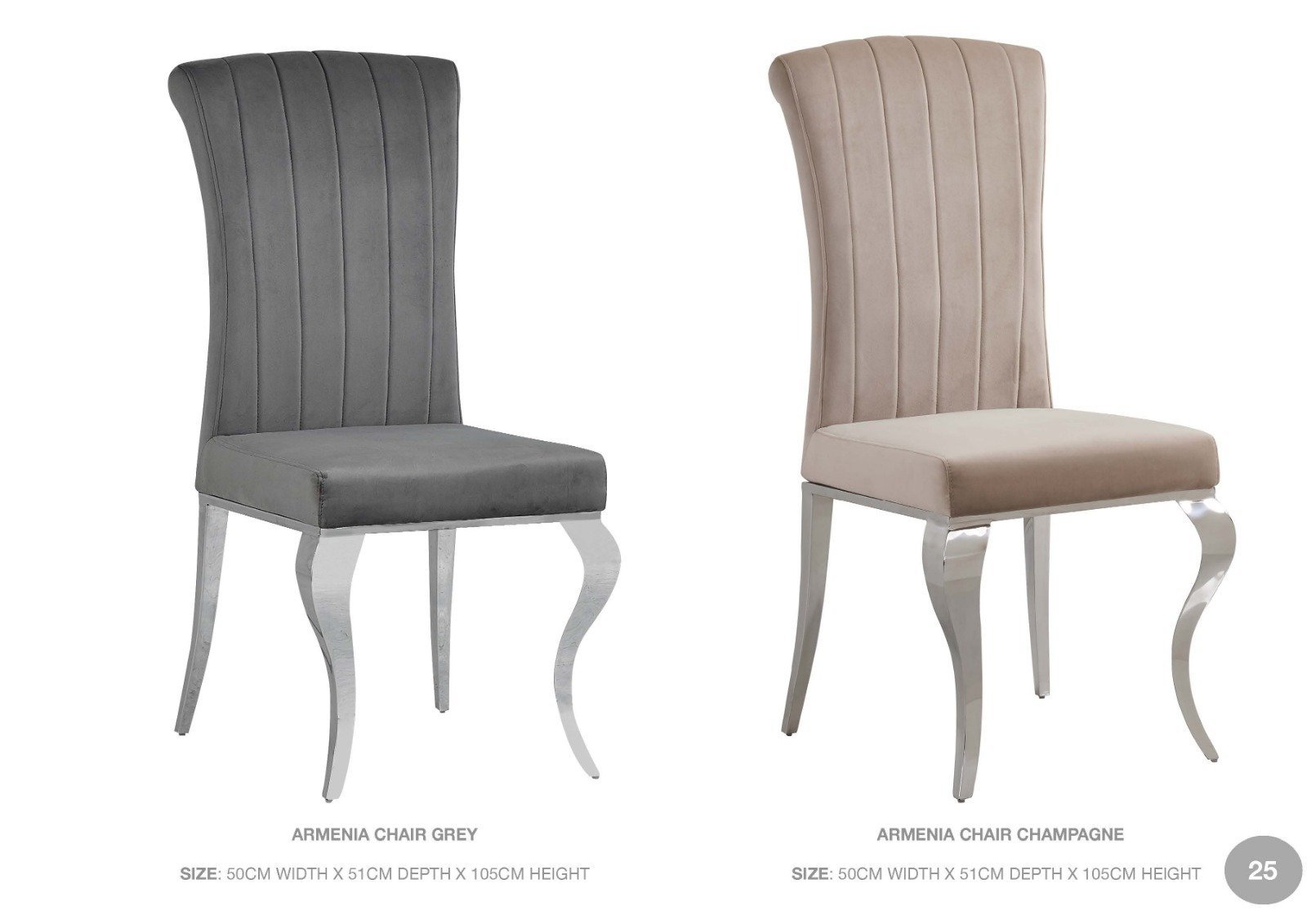 Sarah Marble Grey Top Dining Table with 6 Armenia Chairs - Image 3