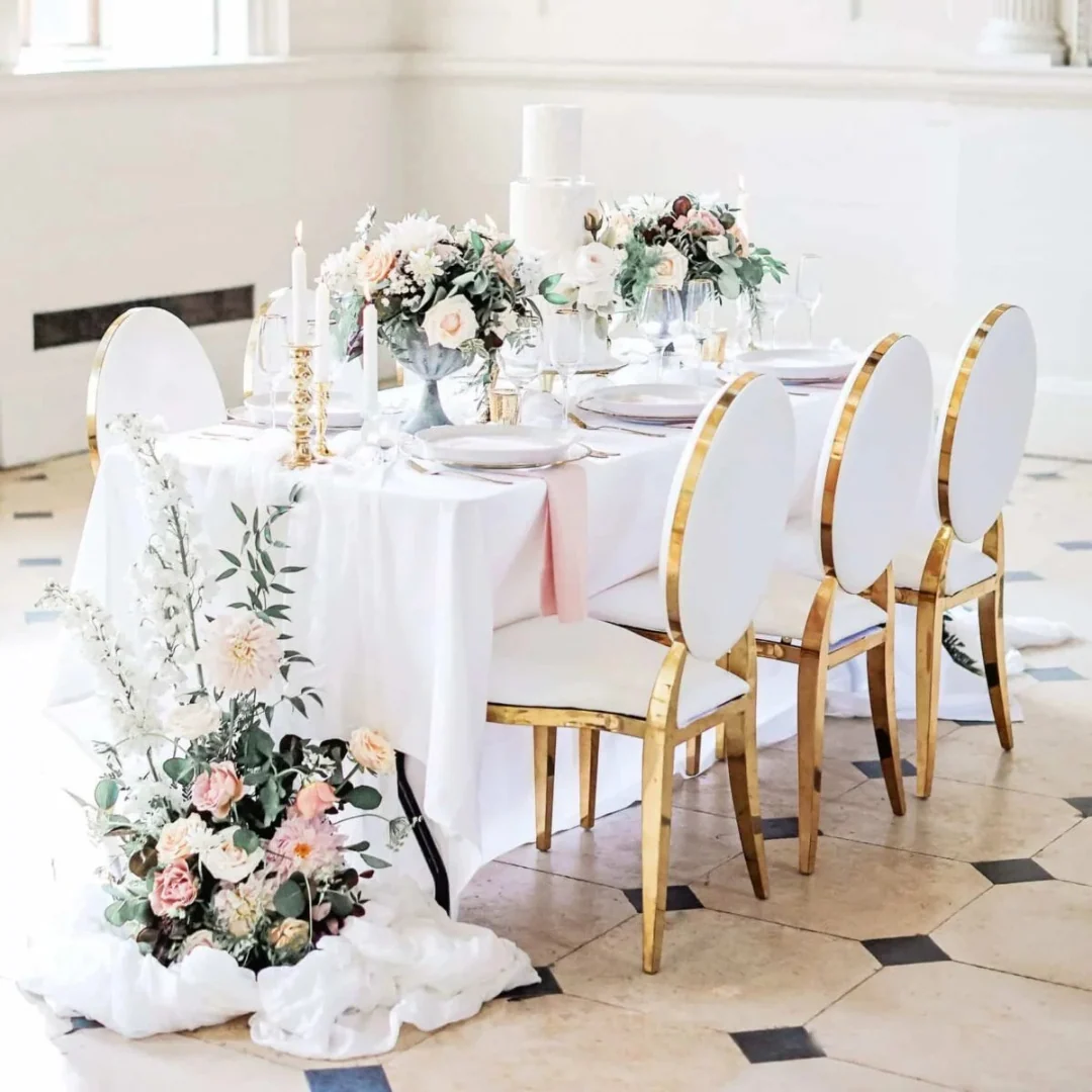 Jasmine Velvet Dining Chair with Golden Frame - Image 3