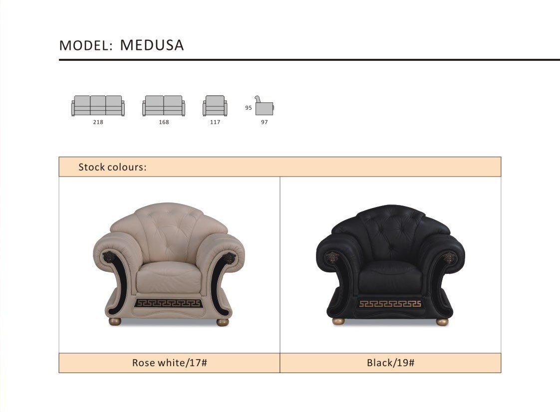 Medusa Italian Leather Sofa Suite - Image 3