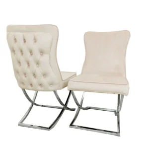 Sandhurst Straight / Cross Leg Dining Chair in Chrome Legs (New Design)