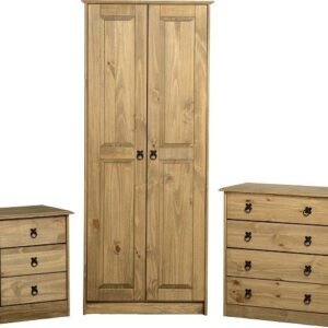 Maya Bedroom Set in Distressed Waxed Pine