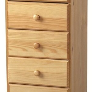 Sol 5 Drawer Chest (Narrow) in Antique Pine