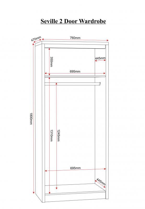 Seville Bedroom Set in Light Oak Veneer/White High Gloss - Image 6