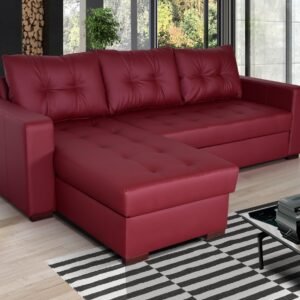 Onyx Universal Corner Sofa Bed |Storage| BURGUNDY