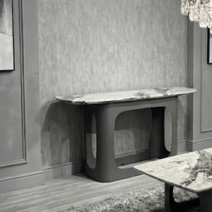 Lina Grey Contempory Marble Console Table