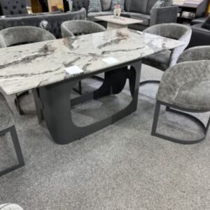 Lina Grey Marble Dining Table 180cm | Contemporary Marble Dining