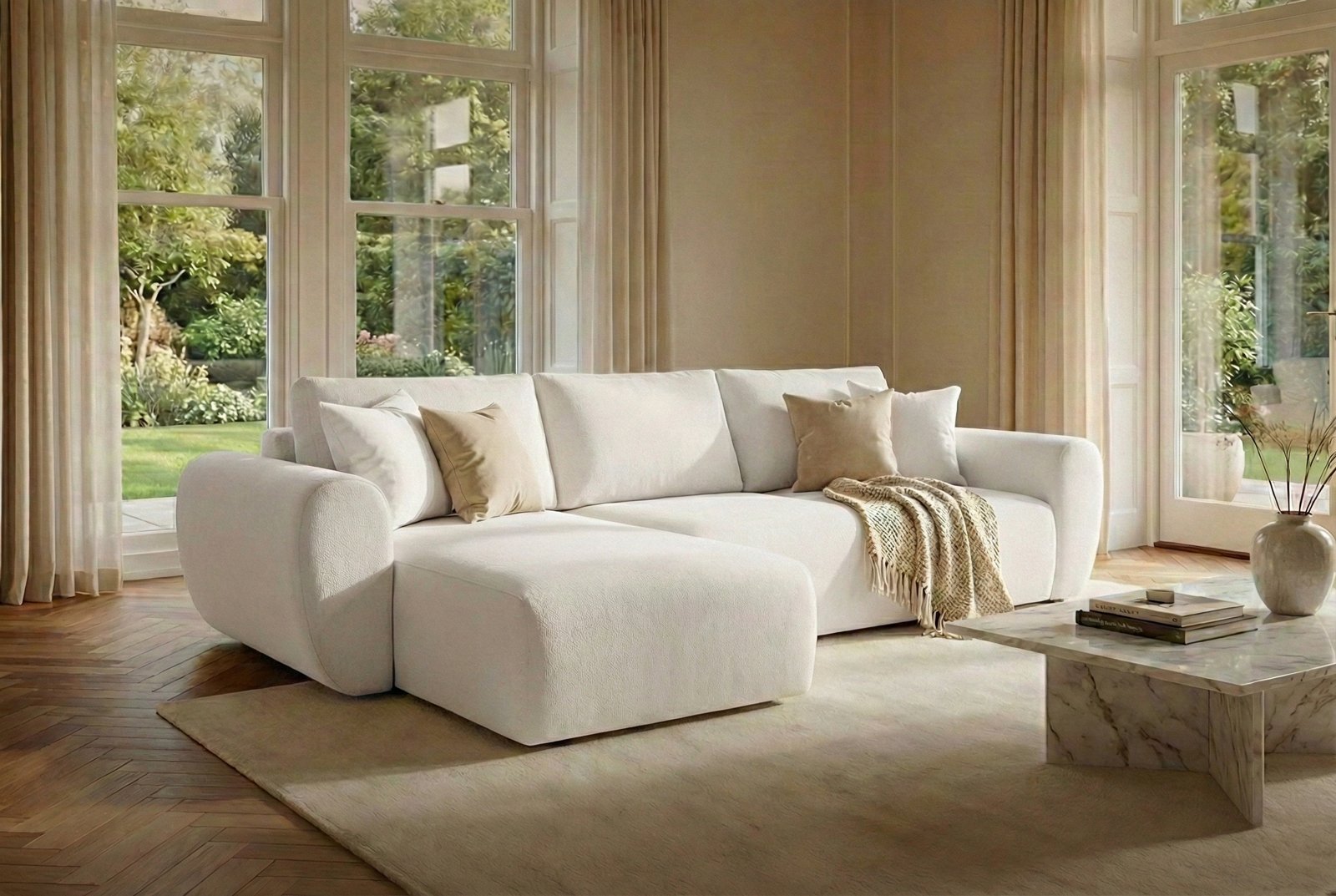 LUNA – Stunning Design Corner Sofa Bed with Storage