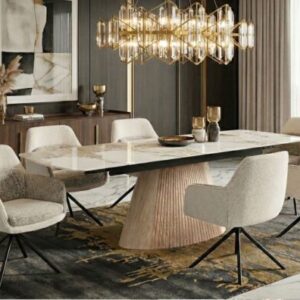Monaco Pandora Beige Extendable Dining Table 160–240cm | Modern Dining Set