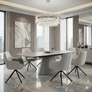 Monaco Pandora Grey Extendable Dining Table 160–240cm | Modern Dining Set