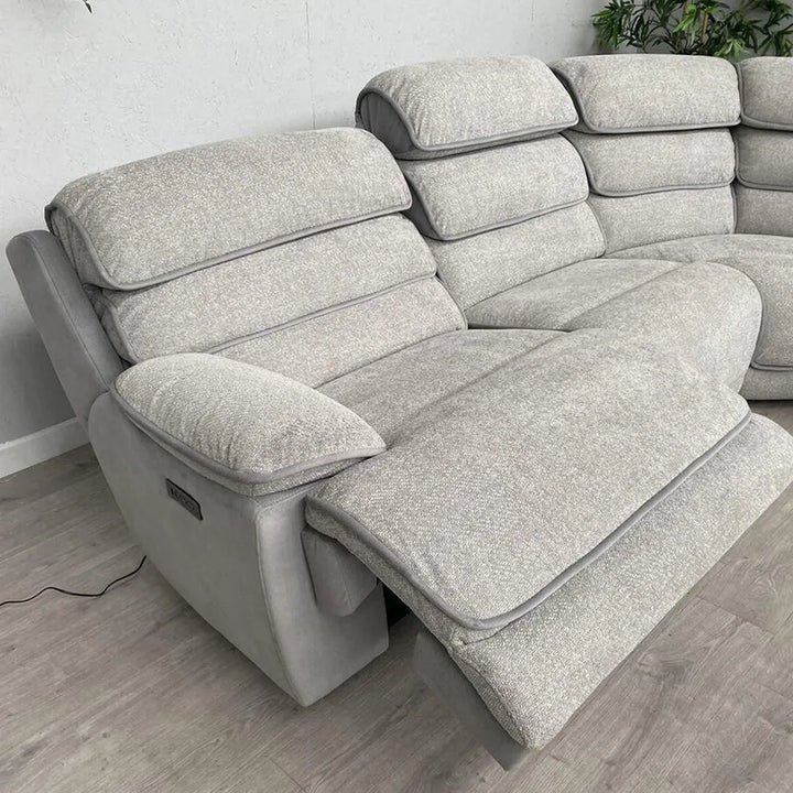 CNC Lakeland Express Fabric Electric Recliner Modular Corner Sofa with USB & Type-C Ports, Speakers, LED Lights & Adjustable Headrests - Image 4