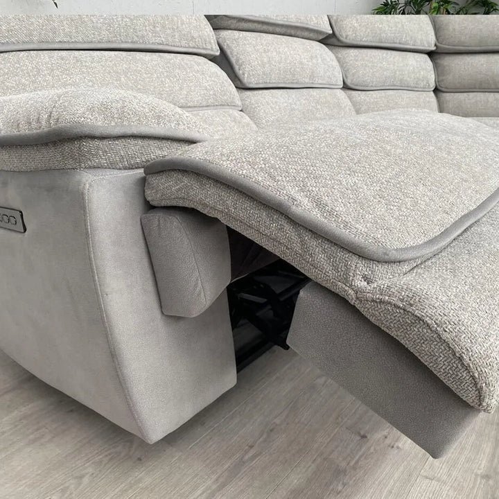 CNC Lakeland Express Fabric Electric Recliner Modular Corner Sofa with USB & Type-C Ports, Speakers, LED Lights & Adjustable Headrests - Image 3
