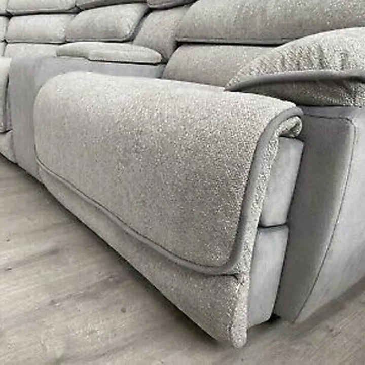 CNC Lakeland Express Fabric Electric Recliner Modular Corner Sofa with USB & Type-C Ports, Speakers, LED Lights & Adjustable Headrests - Image 2