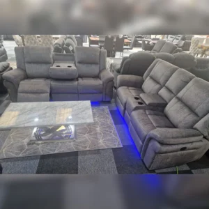 Berlino 3 +2 Seater Electric Recliner Sofa + Cup holder + LED Lights + USB port
